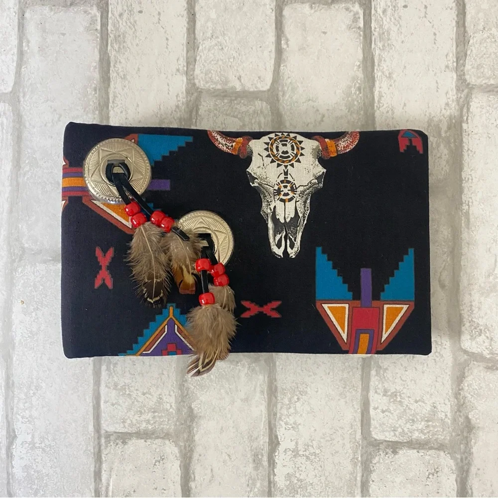 Vintage Western Skull Feather Photo Album